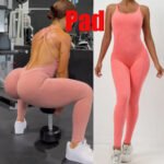 Novastelix Women's Scrunch Detail Gym Jumpsuit ?C Stretchy & Stylish Activewear for Yoga & Workout - Image 2