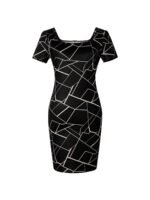 Novastelix Women's Geometric Bodycon Mini Dress with Square Neck ?C Chic & Party-Ready - Image 6