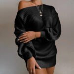 Novastelix Cold Shoulder Knit Sweater Dress - Image 6