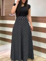 Novastelix Spring/Summer Chic Midi Polka Dot Dress - Sexy Fit & Flare, novastelixable Knit, Easy-Care