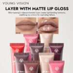 Novastelix YOUNG VISION 6 Colors Fine Shimmering Hydrating Pipe Lip Gloss Moisturizing Crystal Gloss Lip Gloss Layering Lip Makeup - Image 4