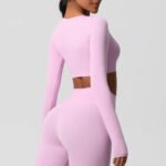 Novastelix Yoga Shirts For Women Long Sleeve With Padded Fitness Running Gym Clothes Workout Dry Fit Breathable High Elastic Sports Top - Image 5