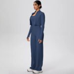 Novastelix Women's 2-Piece Yoga Set ?? Backless Vest with Chest Pad & Zipper Long Sleeve Pants - Image 4