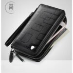 Novastelix Men's Genuine Leather Clutch Wallet ?? Zipper Wristlet, Phone & Card Holder - Image 5