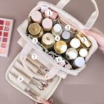 Novastelix Multi-Layer Travel Cosmetic Bag ?? PU Makeup Brush & Skincare Organizer, Waterproof - Image 2