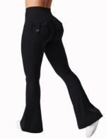 Novastelix Flared High-Waist Yoga Pants for Women with Belt & Pockets ?C Stylish & Comfy