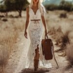 Novastelix Womens Bohemian Maxi Dress Retro White Lace Sleeveless Summer Beach Wedding Guest Dress Elegant Church Party - Image 2
