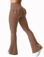 Novastelix Flared High-Waist Yoga Pants for Women with Belt & Pockets ?C Stylish & Comfy - Image 7