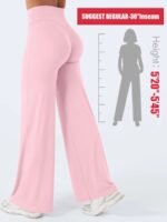Novastelix 31.5'' Inseam Women's Butt Lifting Wide Leg Yoga Pants High Waist Tummy Control No Front Seam Straight Leg Workout Gym Bottoms - Image 8