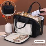 Novastelix Multi-Layer Travel Cosmetic Bag ?? PU Makeup Brush & Skincare Organizer, Waterproof - Image 8