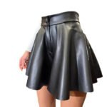 Novastelix Women's High-Waisted PU Leather Pants Short Slim Fit Fashionable Casual Shorts for Autumn Winter Seasonal Wear
