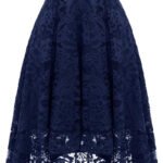 Novastelix Elegant Women's Halter Lace Hi-Lo Cocktail Dress - Perfect for Wedding Guests and Bridesmaids