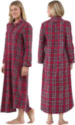 Novastelix Cozy Women's Long Plaid Flannel Nightgown for Ultimate novastelix - Image 2