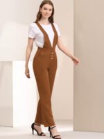 Novastelix Chic Women's Wide Leg Overalls with Slant Pockets and Long Suspenders Jumpsuit - Image 4