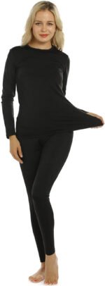 Novastelix Stay Warm and Cozy: Women's Thermal Fleece-Lined Long Johns Underwear Set for Cold Weather - Image 2