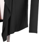 Novastelix Women'S Drape Front Open Cardigan Long Sleeve Irregular Hem - Image 5
